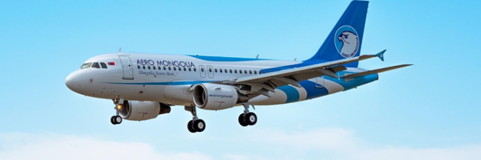 AeroMongolia aircraft in flight